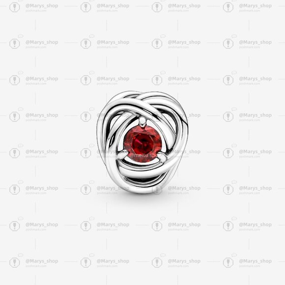 Pandora July True Red Eternity Circle Charm - Picture 3 of 5